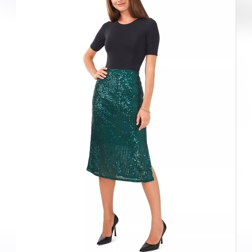 Vince Camuto Sequined Sided Slit Madi skirt